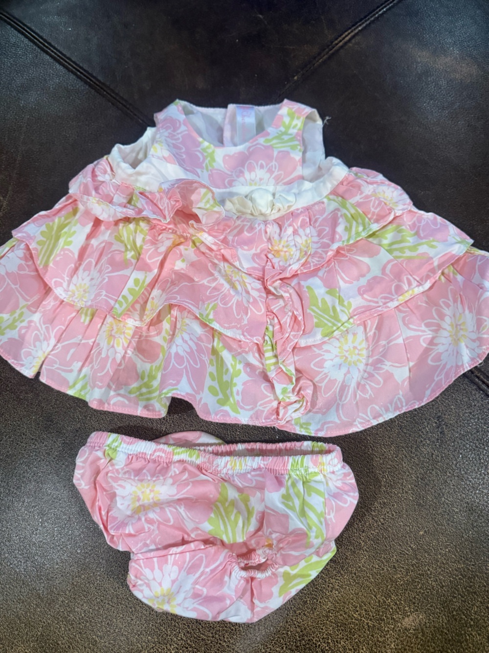 Cherokee Pink Floral Ruffle Diaper Cover Set